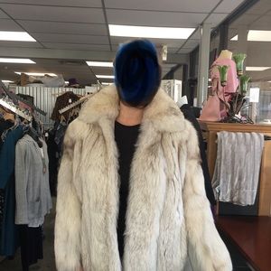 Fox fur coat.